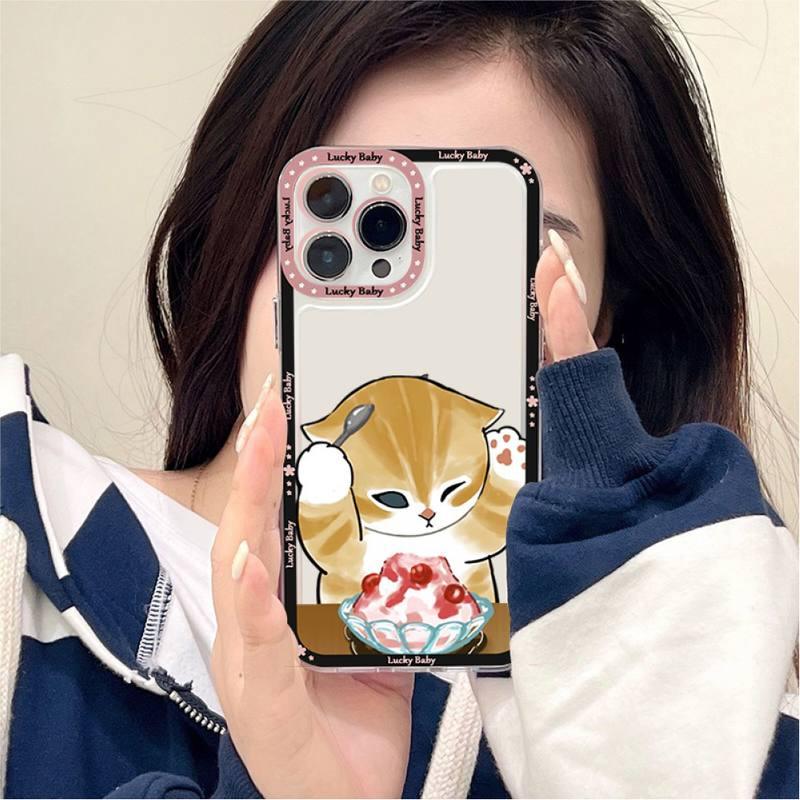 Cute Cat Phone Case For Iphone 11 12 13 Mini Pro Max 14 Pro Max Case Shell Cartoon Patterned Case Cover Soft Clear Cover Flexible Ultra Slim Anti-scratch Bumper Protective Cover For Iphone by Stevvex