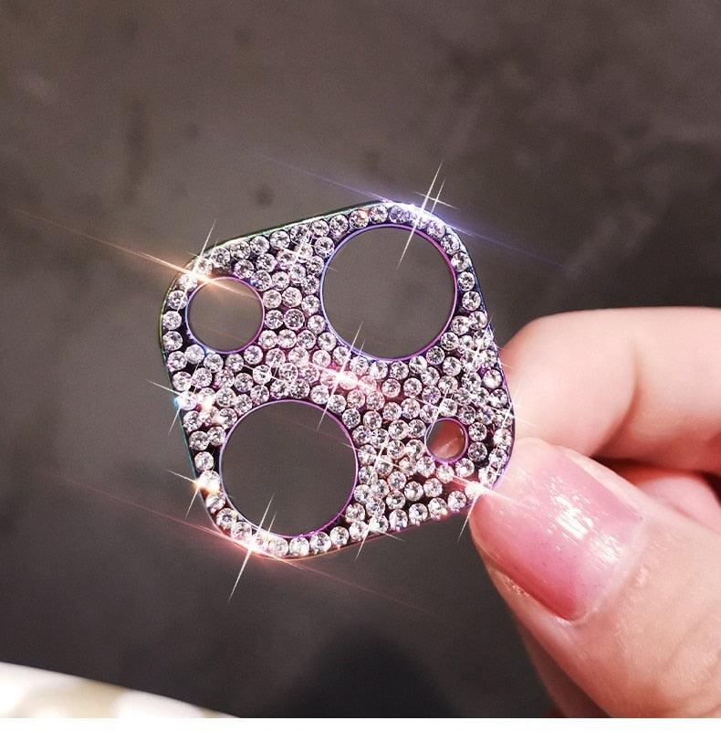 Camera Lens Metal Protector For iPhone 14 13 12 11 Pro Max Hollow Glitter Rhinestones Camera Protector For iPhone 12 13 Mini 14 Diamond Camera Lens Protection Decorations Lens Protector Cover for iPhone by Stevvex
