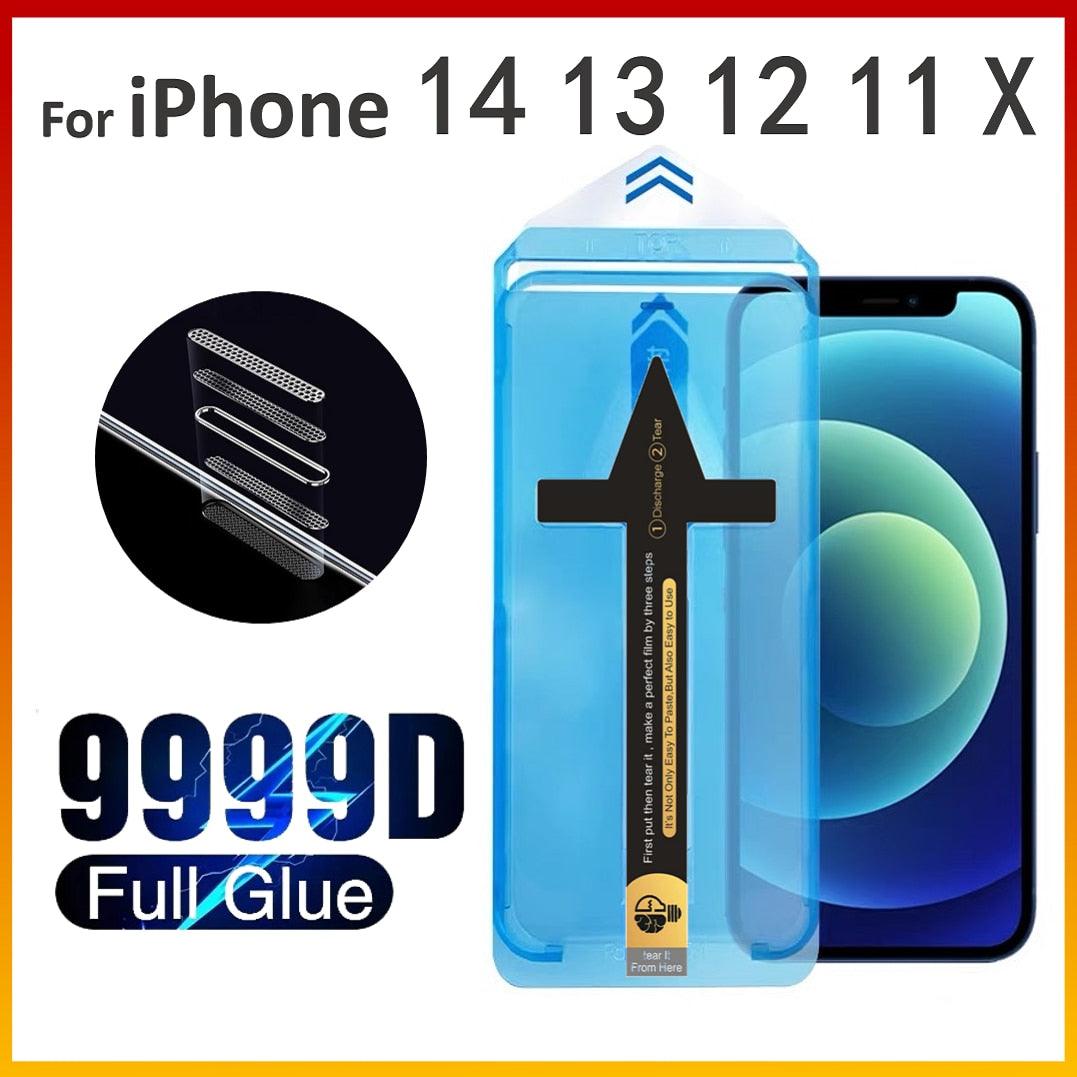 Edge to Edge Coverage Screen Protector for iPhone 14 Pro Max 12 13 Dust Free Phone Screen Protector Glass With Install Proof Without Bubbles by Stevvex