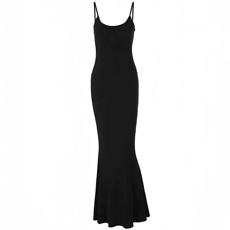 Satin Slip Sleeveless Backless Maxi Dress Women Y2K Summer Bodycon Elegant Sexy Outfits Ladies Birthday Party Club Sundress