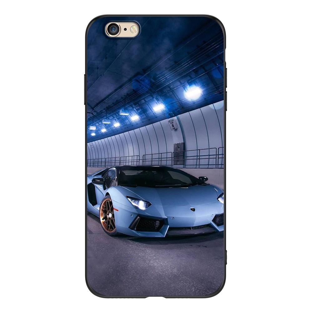 Cute Cover Soft Silicone Print Cars Print Phone Case For Iphone 5s 5 S Se 2016 4.0" Case Phone Cover On Iphone 6s 6 S Plus Funda Bumper Black Case Sport Race Car by Stevvex