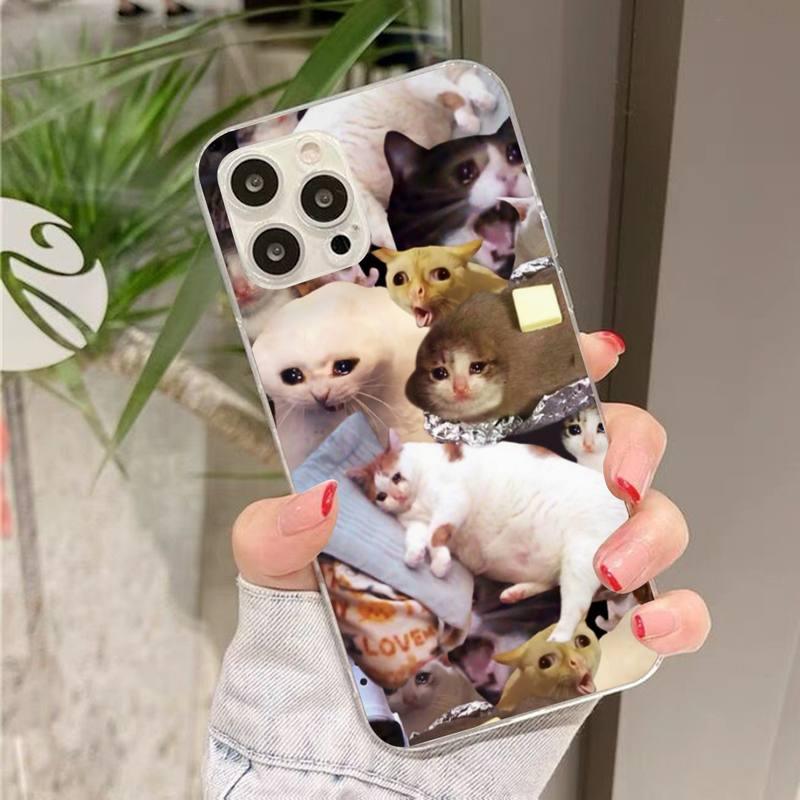 Crying Cat Memes Phone Case Mask Colorful Case For Cat Lovers For Iphone 7 And 8 In Moedern Design by Stevvex