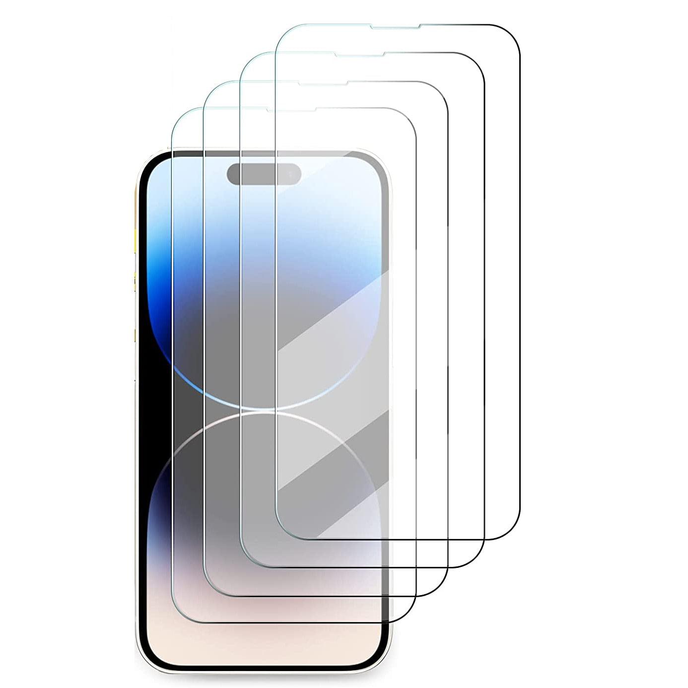 4PCS Tempered Glass On iPhone 14 13 Mini 12 11 Pro Max X XS XR 7 8 Plus SE 3 Screen Protector For iPhone 14Plus Protective Film Screen Protector iPhone Screen Protector by Stevvex