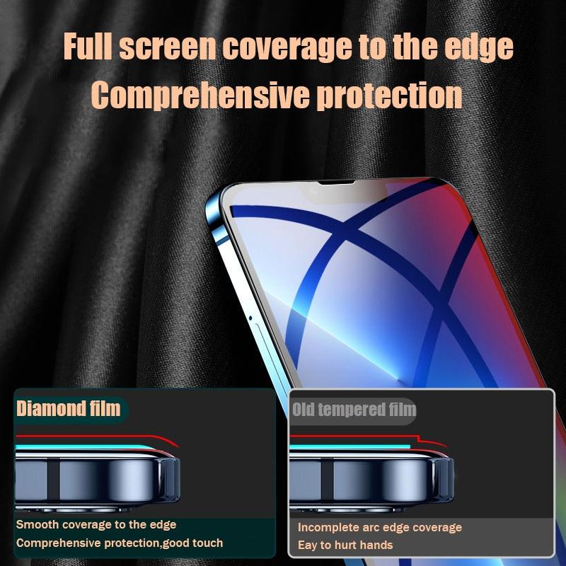 4PCS Tempered Glass On iPhone 14 13 Mini 12 11 Pro Max X XS XR 7 8 Plus SE 3 Screen Protector For iPhone 14Plus Protective Film Screen Protector iPhone Screen Protector by Stevvex