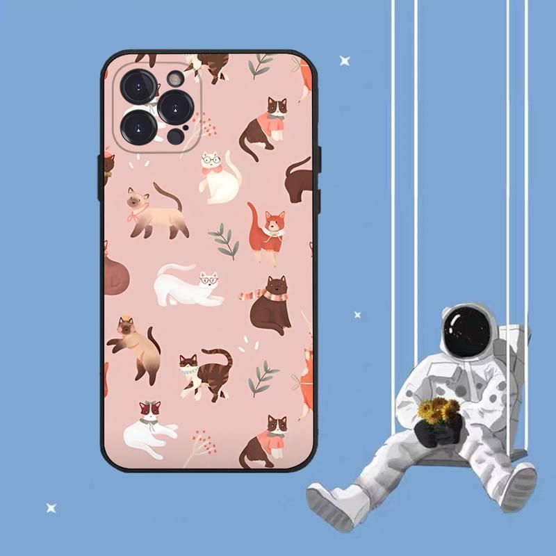 Cat Cute Art Phone Case For Iphone 8 7 6 6s Plus X Se 2020 Xr Xs 14 11 12 13 Mini Pro Max Mobile Case Transparent Soft Protective Clear Case Compatible For Iphone by Stevvex
