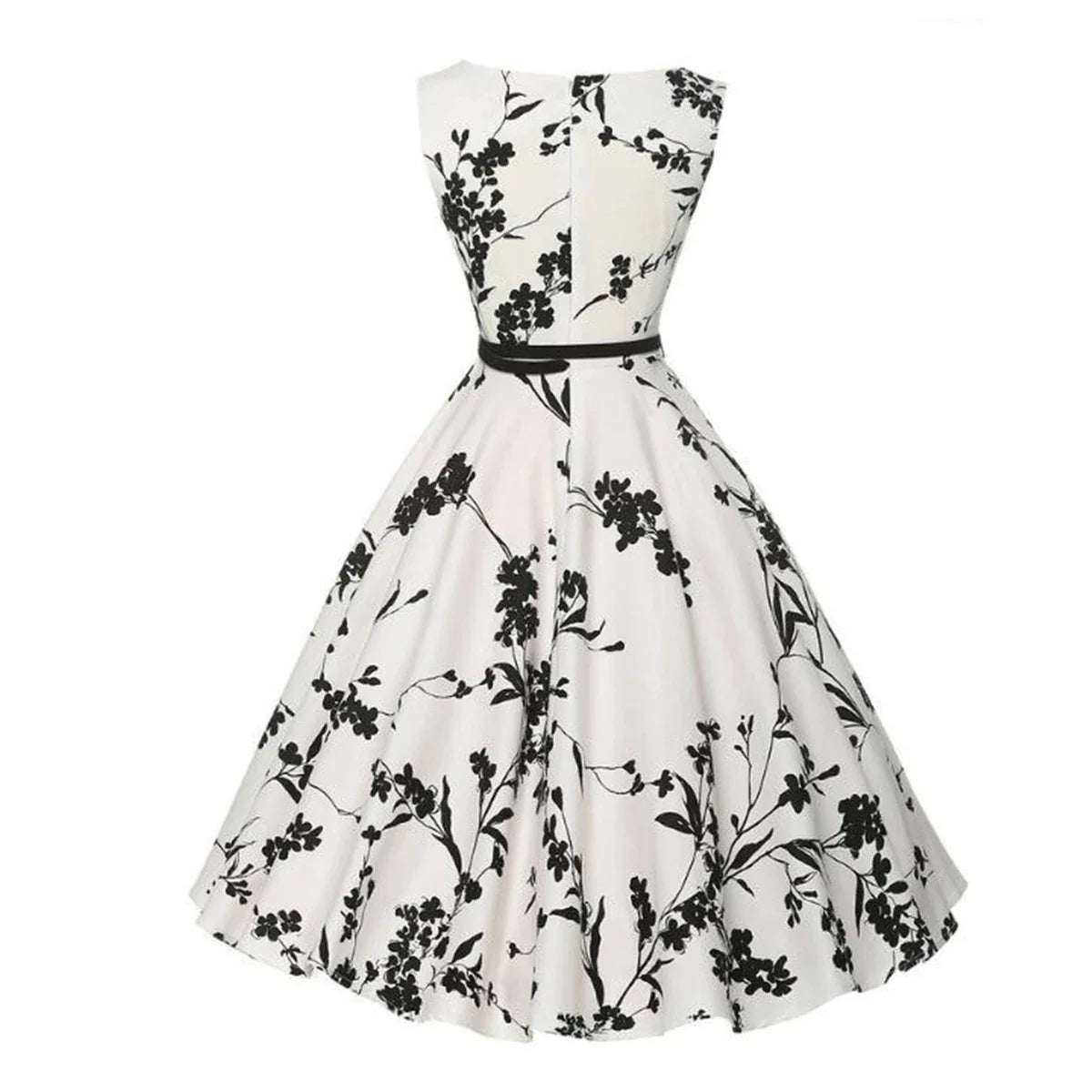 Summer Vestidos Dress Clothing Floral Robe Retro Swing Casual Vintage Rockabilly Dresses