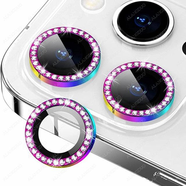 Bling Glitter 9h Hardness Drop-proof Metal Individual Ring Protector For Iphone 14 Pro Max Diamond Metal Camera Protector On For Iphone 14 Plus 14pro Max 14 Pro Camera Protector 3pcs/set Lens Glass by Stevvex