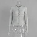 Tuularose Autumn Fashion Knitwear Cardigan Top Female Ribbed Patchwork Slim Casual Cropped Inner Top Women Knit Cardigan Outwear