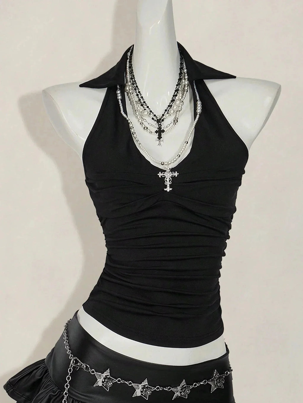 Y2k Crop Top Punk Graphic T-shirts Street Hot Girl 2000s Clothes Sweet Slim Tees Harajuku Summer Women's Top Gothic Shirt emo