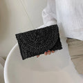 Women Fashion Flap Envelope Bags Summer Beach Bag Handmade Wallet Straw Knitted Handbag Lady Coin Phone Long Purse Clutches