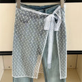 INS Blogger Lace Layered Gauze Skirt Y2k Streetwear Apron Wrap Skirt Lace Up Matching Pants Spicy Girl Stacked Y2k Wrap Skirt