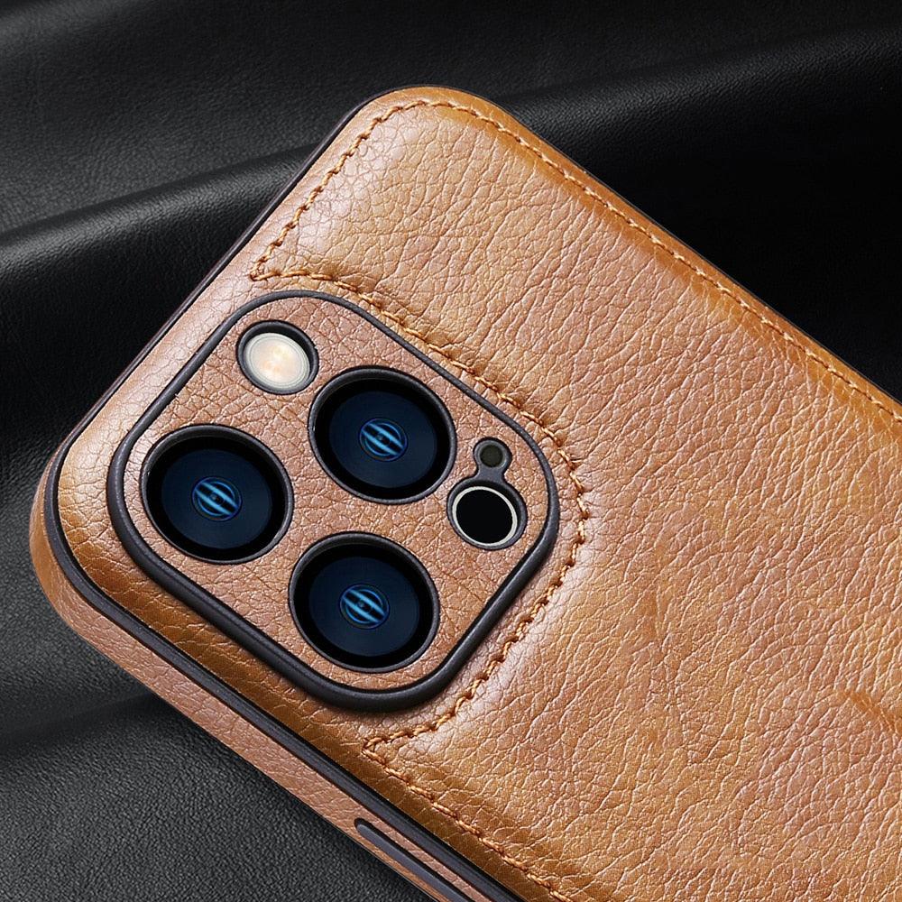 Luxury PU leather Phone Case For iPhone 14 13 Pro Max 12Pro 11Pro Max 13 12 Pro XS MAX XR X SE 7 8 plus Fashion Back Cover Leather Back Case for iPhone 14 Pro Shockproof Cover for iPhone by Stevvex