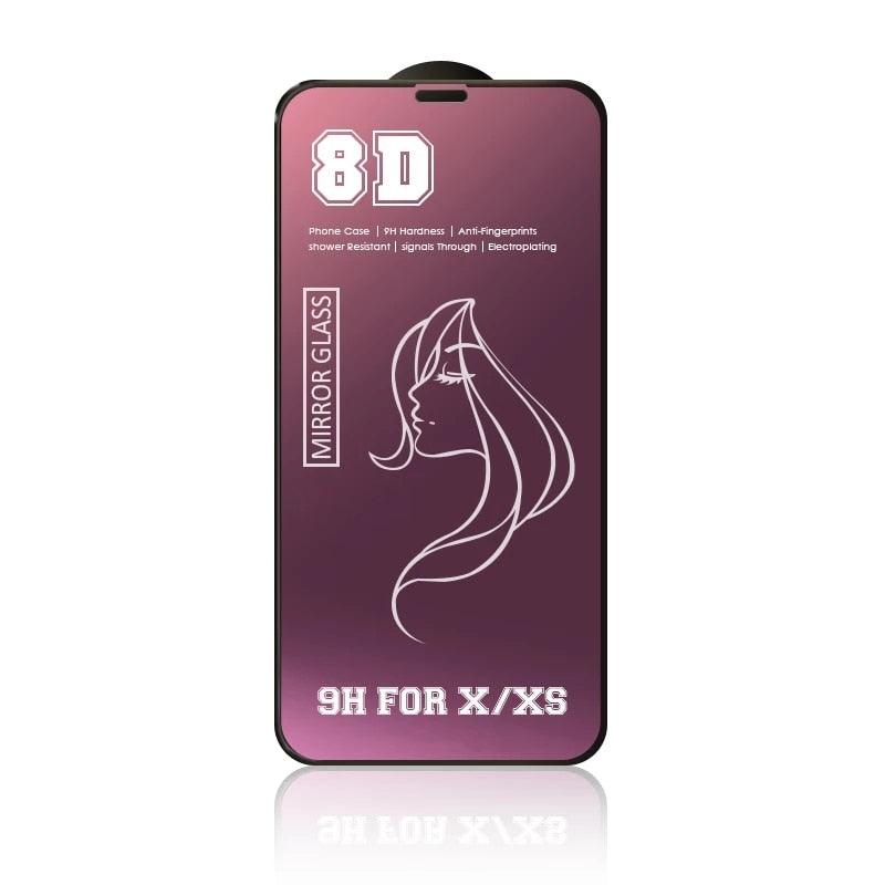 Glue Anti Scratch Mirror Screen Protector Tempered Glass For iphone 13 12 11 Pro XS Max X XR 7 8 Plus Makeup Mirror Tempered Glass for Iphone 11 12Pro 13pro Max Mirror Screen Protectors by Stevvex