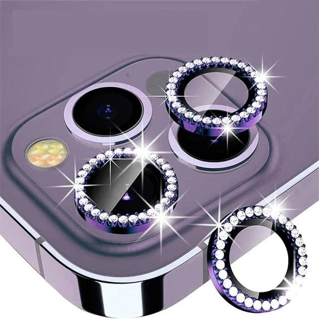 Diamond Camera Case For iPhone 14 13 Pro Max 12 Pro Max Camera Lens Protector Cover For iPhone11 Pro 12Pro Tempered Glass HD Clear Tempered Glass Camera Protector by Stevvex