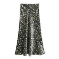 HH Women Fashion Leopard Print Skirt Vintage High Waist Midi Skirts Elegant Women Summer Casual Streetwear Skirt