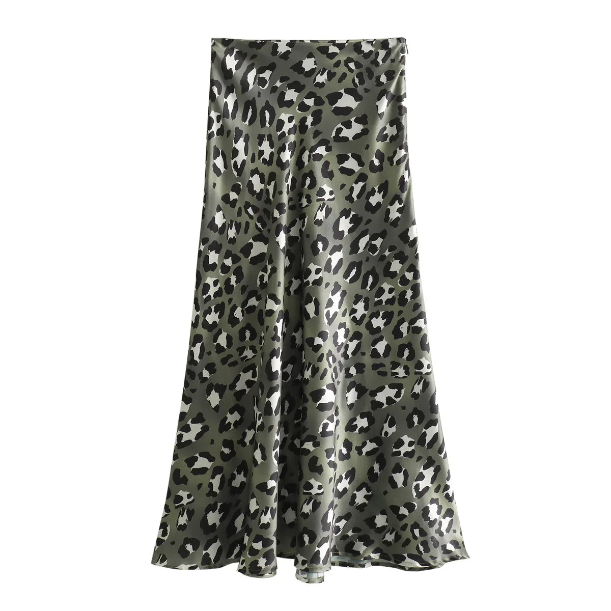 HH Women Fashion Leopard Print Skirt Vintage High Waist Midi Skirts Elegant Women Summer Casual Streetwear Skirt