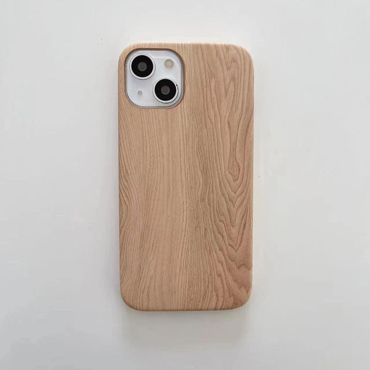 Luxury Wood Phone Case For iPhone 13 12 11 Pro X XS Max XR 8 7 Plus SE Retro Soft Wood Case Slim Hard Cover with Real Wooden Finish Protective Cover by Stevvex