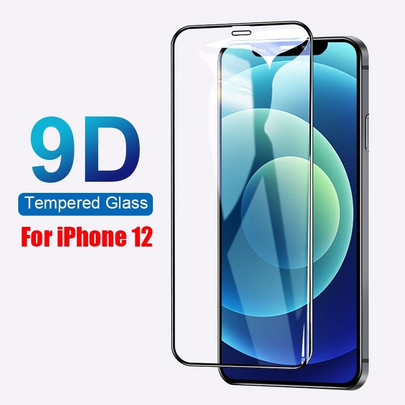 9D Full Cover Glass Screen Protector for IPhone 11 Pro Max 14 12 X s XS XR Tempered Glass on IPhone 13 Mini 7 8 6S Plus SE Film Tempered Glass Screen Protector Compatible for iPhone by Stevvex