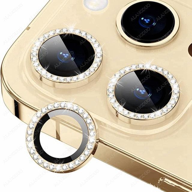 Bling Glitter 9h Hardness Drop-proof Metal Individual Ring Protector For Iphone 14 Pro Max Diamond Metal Camera Protector On For Iphone 14 Plus 14pro Max 14 Pro Camera Protector 3pcs/set Lens Glass by Stevvex