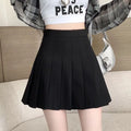 Preppy Style Women Pleated Skirt High Waist A-Line Mini Skirt School Girl Skirt JK Uniform Skirt Skater Skirt Black Plus Size