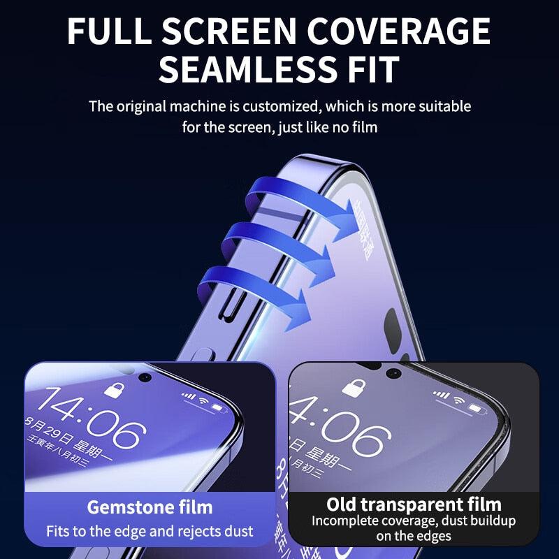 4PCS Tempered Protective Glass For iPhone 14 13 12 11 Pro Max Mini Screen Protector On iPhone 14 Plus 11 X XR XS Max 6 7 8 Glass Military Grade Shockproof Anti Yellowing Screen Protector by Stevvex