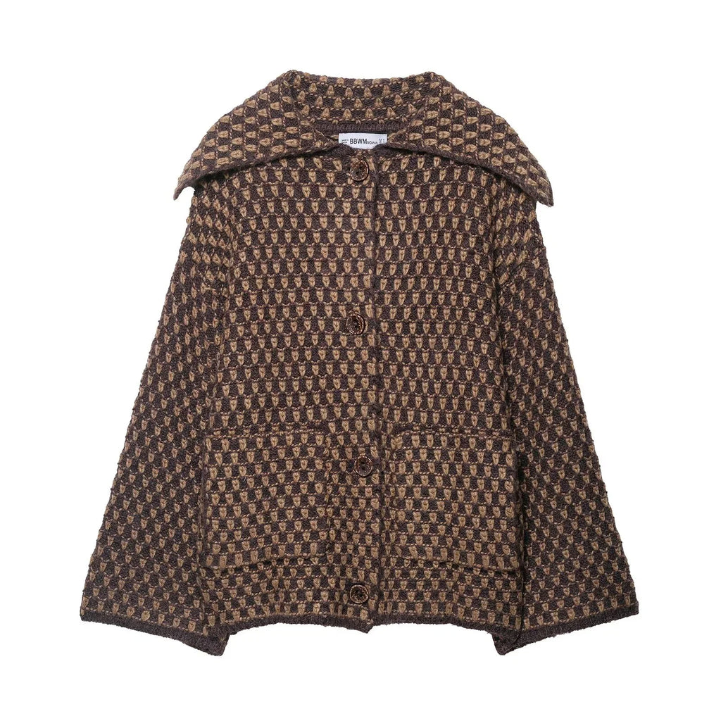 Korean style women's autumn and winter 2025 new loose and slimming casual knitted cardigan temperament jacket
