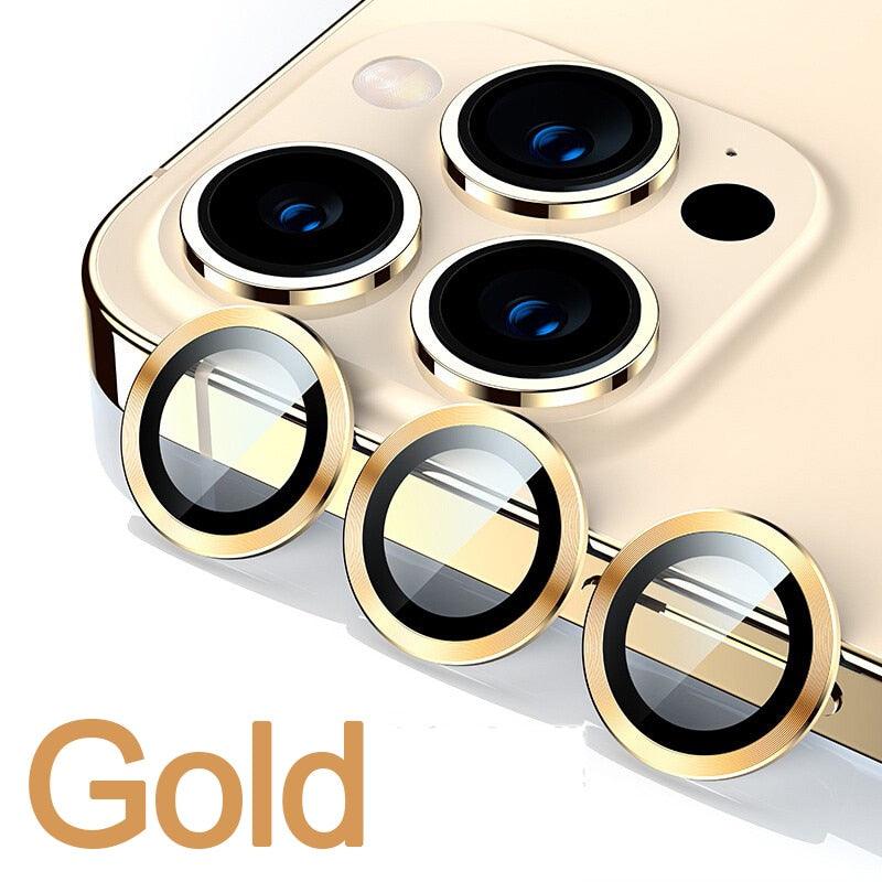 Full Cover Frame Glass Camera Lens Protector For iPhone 14 Plus Lens Glass For iPhone 11 12 13 Pro Max Mini Premium Tempered Glass Film Aluminum Alloy Lens Ring Cover Camera Protector by Stevvex
