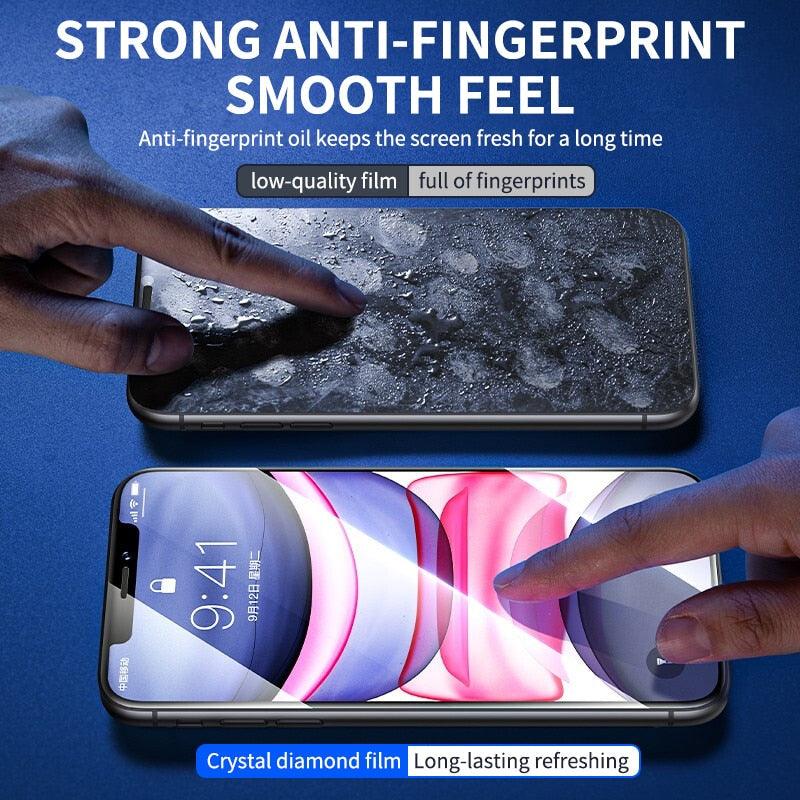 80D Full Protective Glass For iphone 6 7 8 Plus X Xr Xs Max SE Tempered Screen Protector iPhone 11 12 13 Pro Max Mini Glass Film Screen Protector with Full-Coverage, Easy Installation Frame by Stevvex