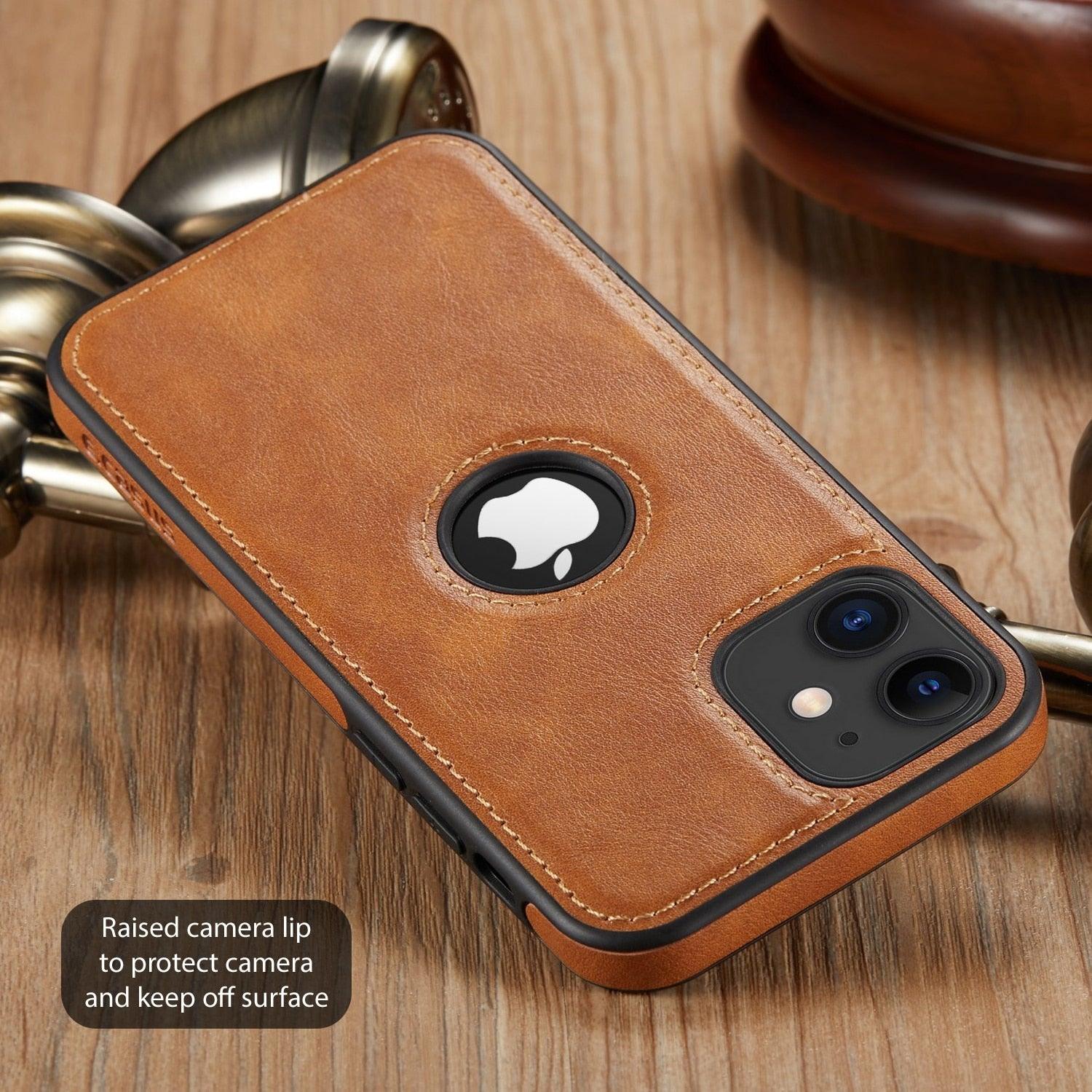 Luxury PU Leather Phone Case For iPhone 14 pro max 13 Pro max 11 12 Pro Max XR XS Max X 7 Plus case leather Slim Back Cover Compatible with iPhone 13 Pro Case Slim Leather Classic Luxury Elegant Phone Cover by Stevvex
