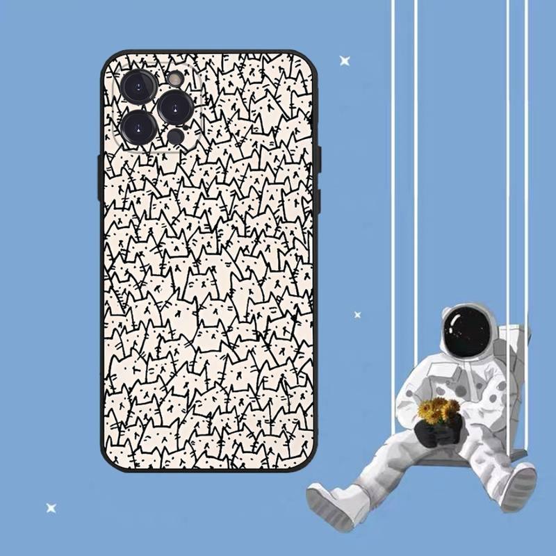 Cat Cute Art Phone Case For Iphone 8 7 6 6s Plus X Se 2020 Xr Xs 14 11 12 13 Mini Pro Max Mobile Case Transparent Soft Protective Clear Case Compatible For Iphone by Stevvex