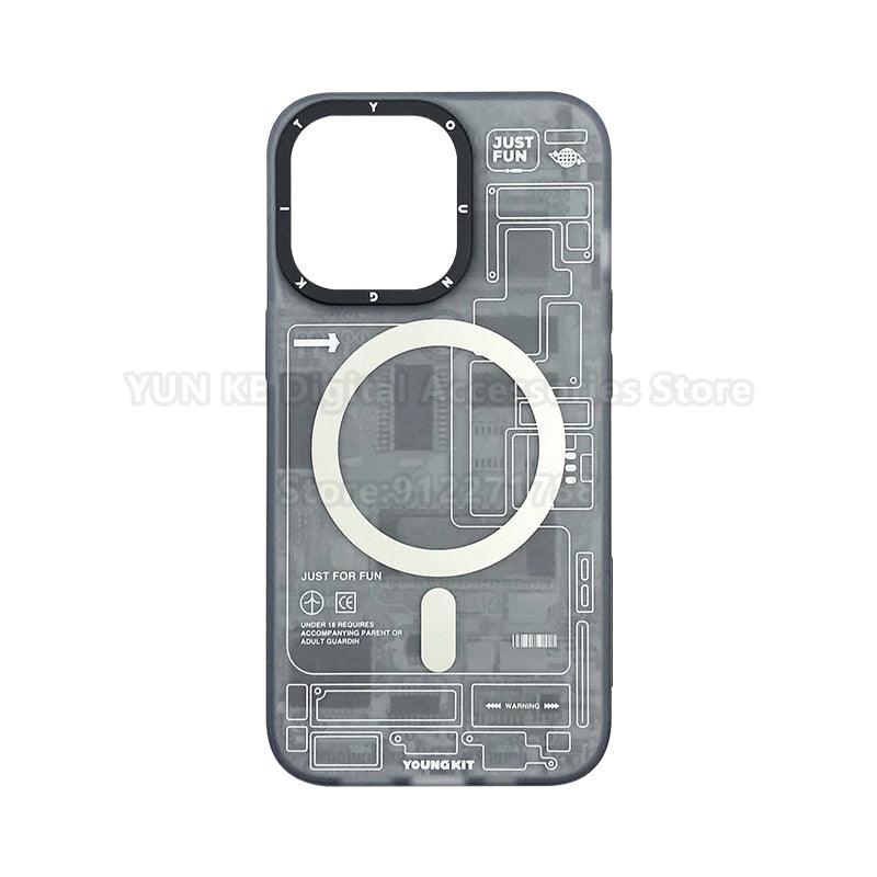 Cover Iphone 13 14 Pro Max Case Trend Magnetic Wireless Charging Cell Phone Iphone Anti-drop Case Smartphone Magnetic Case Designed For Iphone by Stevvex