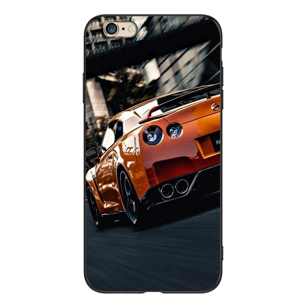 Cute Cover Soft Silicone Print Cars Print Phone Case For Iphone 5s 5 S Se 2016 4.0" Case Phone Cover On Iphone 6s 6 S Plus Funda Bumper Black Case Sport Race Car by Stevvex