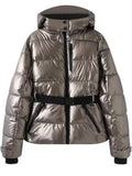 2025 Women Winter Hooded Down Jackets With Belt Lady Warm Thick Long Sleeve Stand Collar Parkas Padded Coats Sports Ski Outdoor