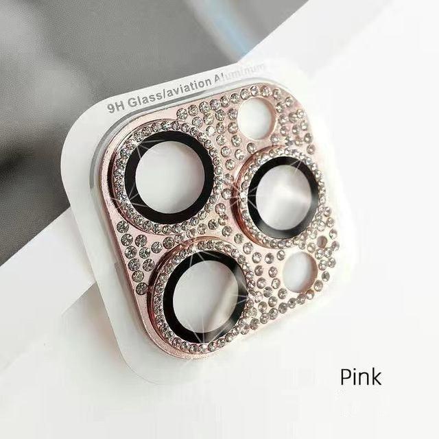 Camera Protector For iPhone 14Pro 14 13 12 Pro 11 Max Bling Glitter Diamond Metal Lens Glass Film 13Pro 14Plus 14 14ProMax Ring Shiny Diamond Metal Cover Glass Lens Protector Accessories by Stevvex