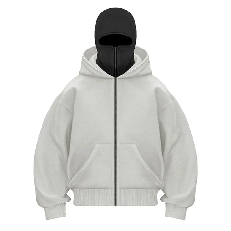 Plain Design Hooded Zip Up Sweatshirt for Men Women Autumn Winter Ins Style Couple Matching