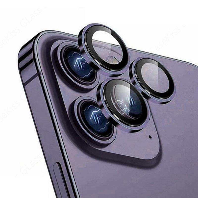 Camera Lens Protectors For iPhone 14 Pro Max Camera Metal Ring Protector Case Glass for iPhone 13mini 14plus 13 14pro Lens Film Camera Lens Protector Tempered Glass Camera Lens Protector by Stevvex