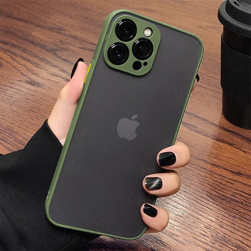 Luxury Shockproof Armor Phone Case For iPhone 11 12 13 14 Pro Max Silicone Clear Hard Cover Protective Hard Back Cover with Soft Edge Bumper Shockproof Anti-Drop Case For iPhone by Stevvex