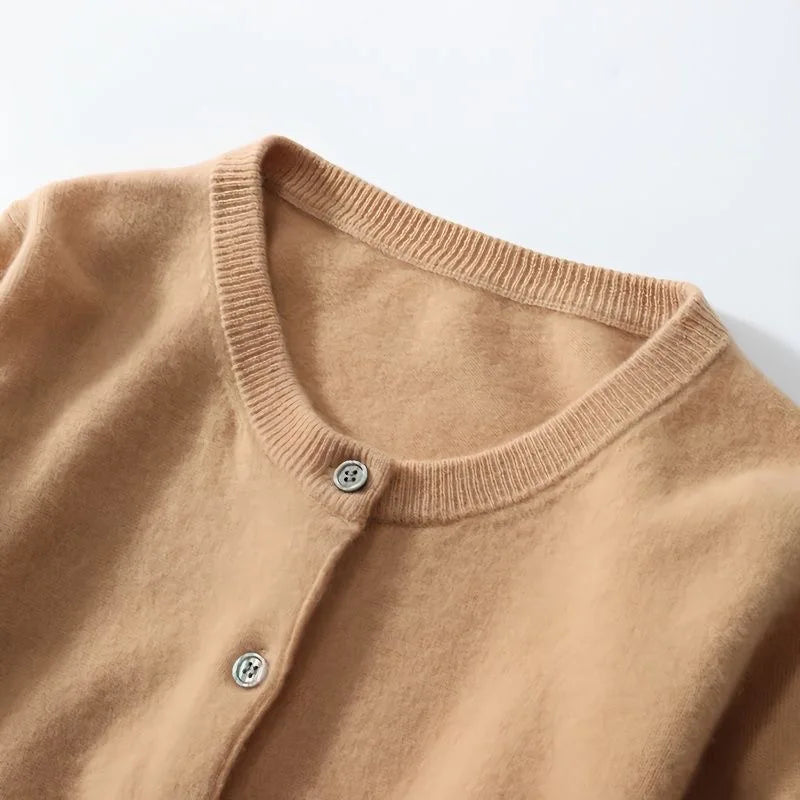 AOSSVIAO 2026 Women Cardigans Sweater O-neck Autumn Winter Knitted Cashmere Cardigans Solid Single Breasted Womens Sweaters