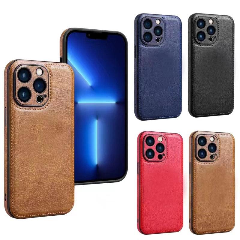 Luxury PU leather Phone Case For iPhone 14 13 Pro Max 12Pro 11Pro Max 13 12 Pro XS MAX XR X SE 7 8 plus Fashion Back Cover Leather Back Case for iPhone 14 Pro Shockproof Cover for iPhone by Stevvex