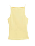 Women's Halter Tank Top Sleeveless Thin Straps Solid Color Camisole Fashion Female Top