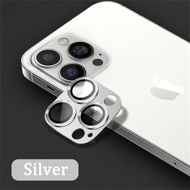 Camera Lens Metal Protector Glass For iPhone 14 13 Pro Max 13 Mini Back Lens Cap On iPhone 14 Plus Full Cover Protective Cases Metal Camera Cover with Tempered Glass Screen Protector by Stevvex