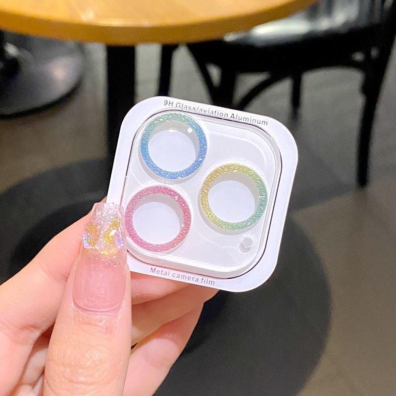 Glitter Full Cover Camera Lens Protector Glass For iPhone 13 12 11 Pro Max Mini 9H Tempered Glass for iPhone 12 Glass Lens Cover HD Clear Tempered Glass Back Camera Protector Ultra-Thin Easy Installation by Stevvex