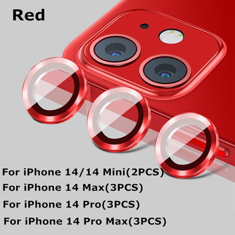 9H Tempered Glass Camera Cover Screen Protector Metal Ring Decoration Accessories For iPhone 14 13 Pro Max Metal Camera Lens Ring Glass Camera Lens Protectors for iPhone 14 13mini 13pro 14plus 14pro Camera Film by Stevvex