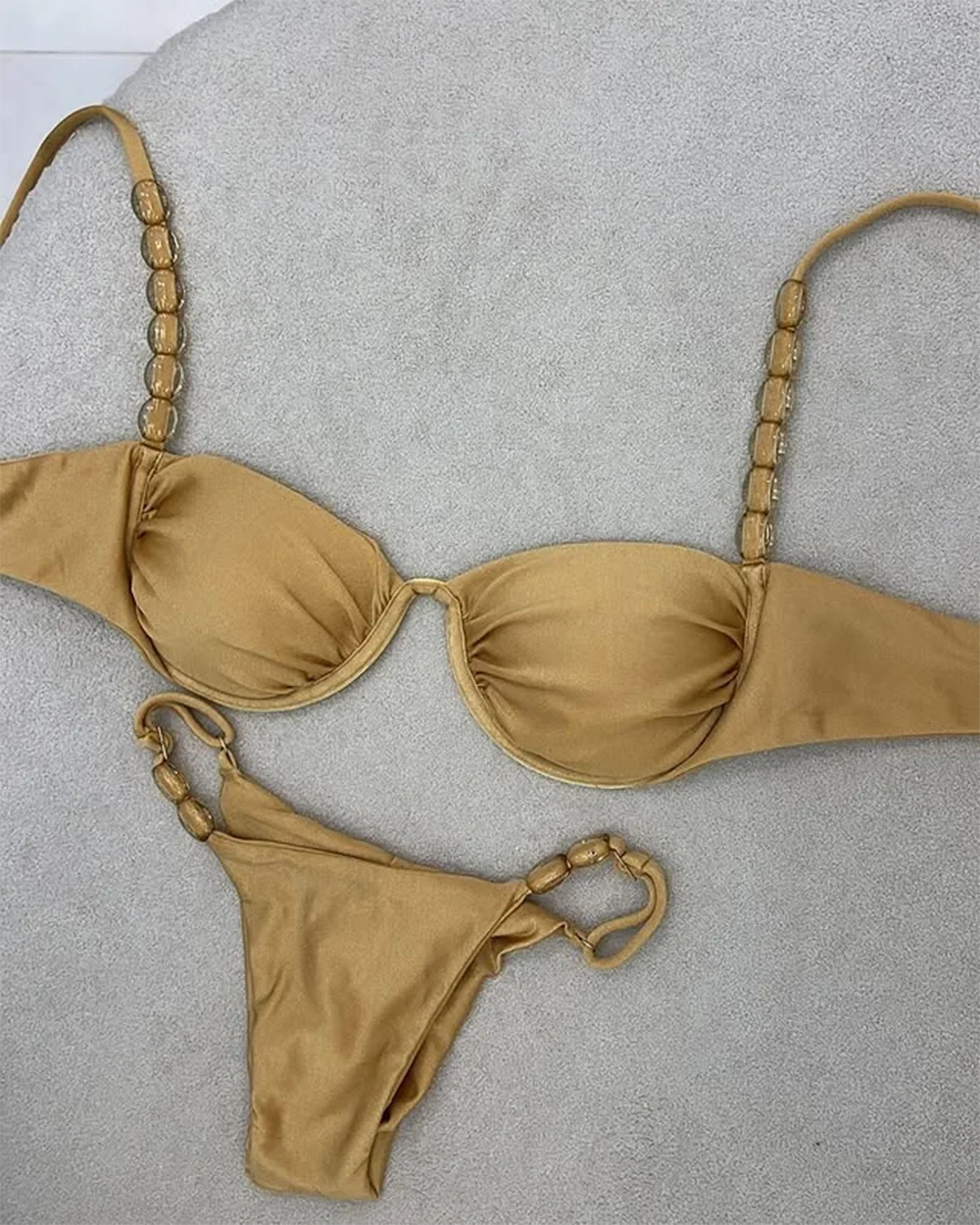 2026 Sexy Bikini Set High Waist Golden Printed Women Swimwear Push Up Bikinis Swimsuit Female Biquini Bathing Suit