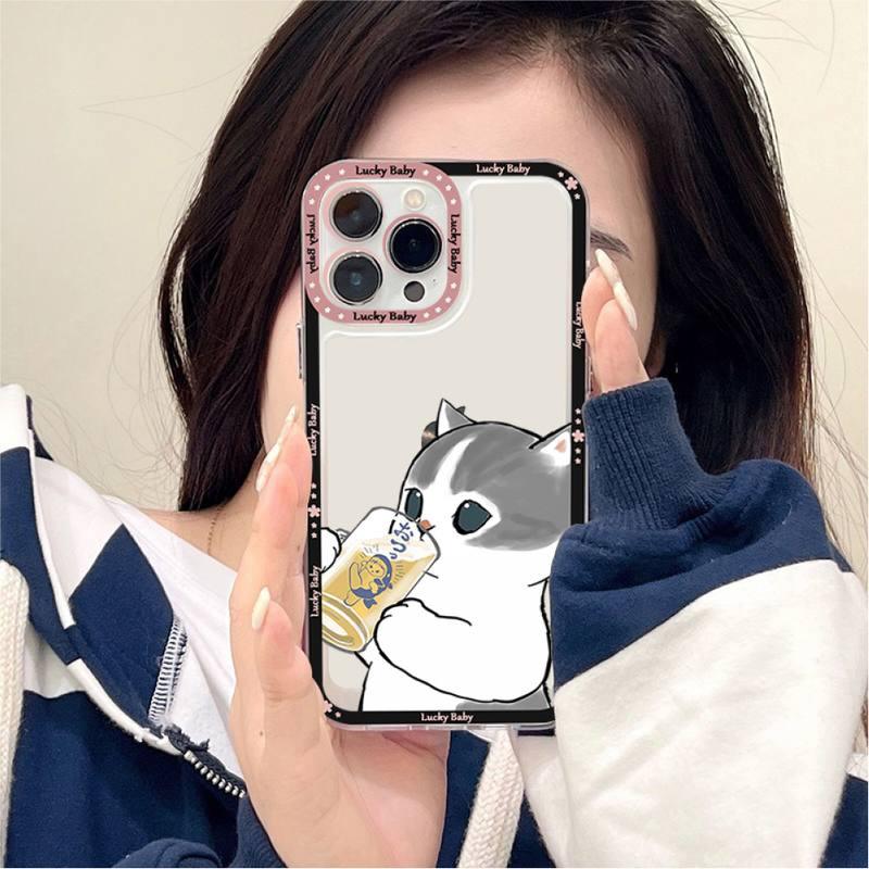 Cute Cat Phone Case For Iphone 11 12 13 Mini Pro Max 14 Pro Max Case Shell Cartoon Patterned Case Cover Soft Clear Cover Flexible Ultra Slim Anti-scratch Bumper Protective Cover For Iphone by Stevvex