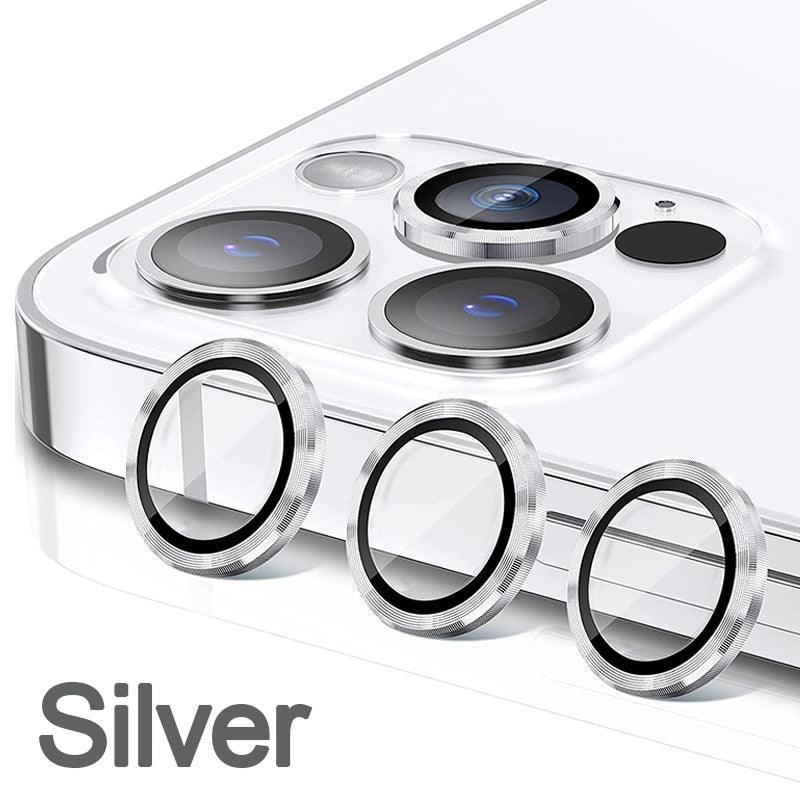 Full Cover Frame Glass Camera Lens Protector For iPhone 14 Plus Lens Glass For iPhone 11 12 13 Pro Max Mini Premium Tempered Glass Film Aluminum Alloy Lens Ring Cover Camera Protector by Stevvex