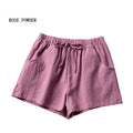 ITOOLIN Casual Linen Shorts Women Gym Workout Shorts Short Pants High Waisted Black Ladies Short Femme Women Shorts Sport Femme