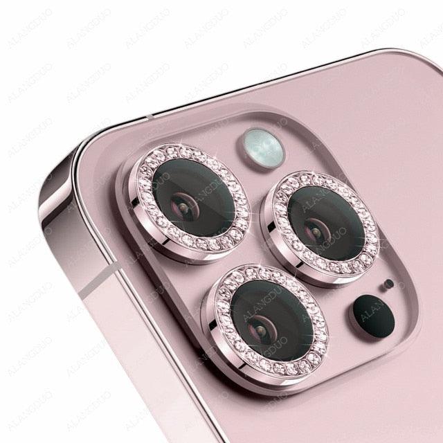 Bling Glitter 9h Hardness Drop-proof Metal Individual Ring Protector For Iphone 14 Pro Max Diamond Metal Camera Protector On For Iphone 14 Plus 14pro Max 14 Pro Camera Protector 3pcs/set Lens Glass by Stevvex