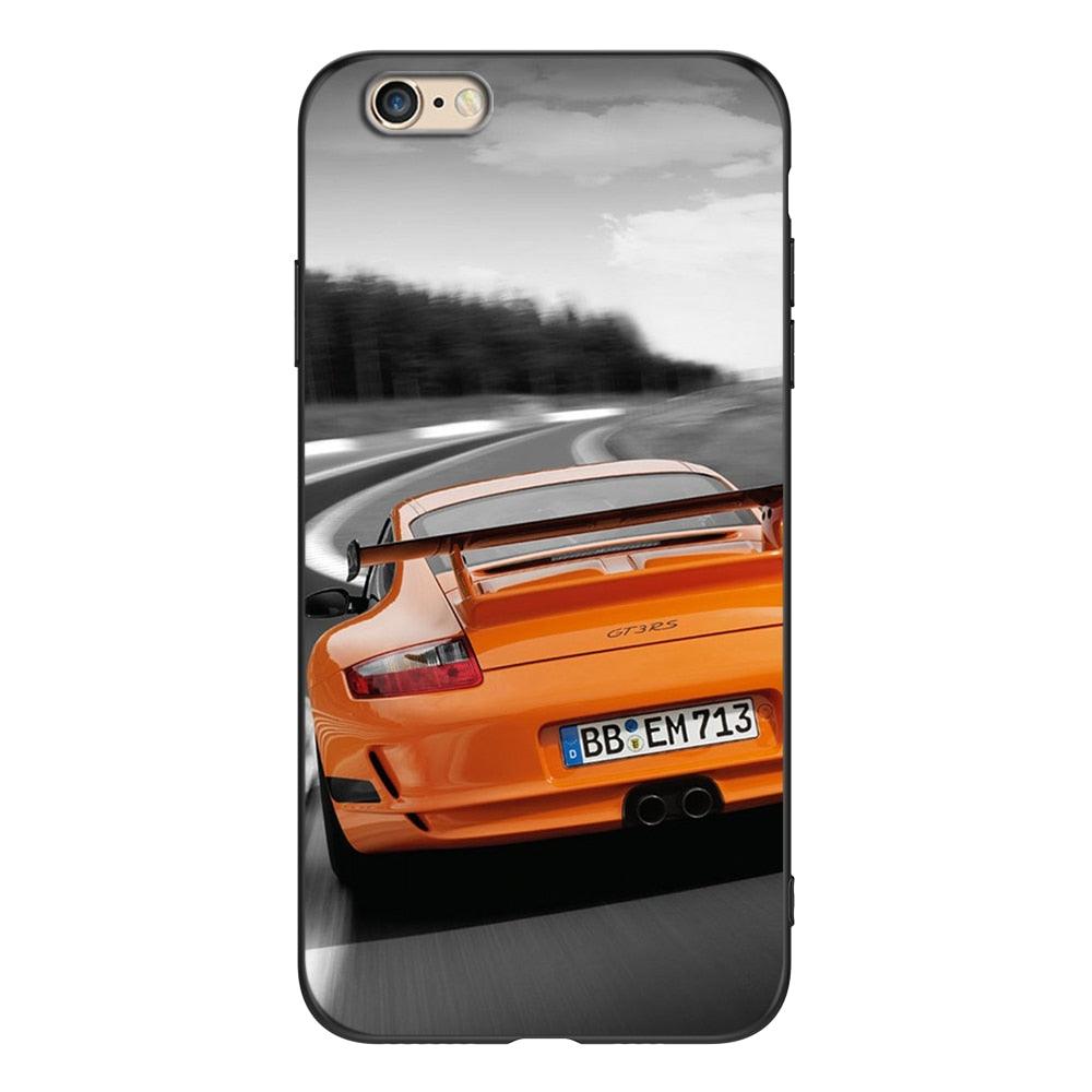 Cute Cover Soft Silicone Print Cars Print Phone Case For Iphone 5s 5 S Se 2016 4.0" Case Phone Cover On Iphone 6s 6 S Plus Funda Bumper Black Case Sport Race Car by Stevvex