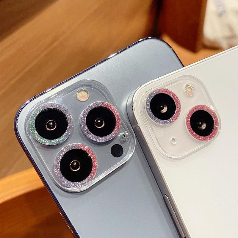 Glitter Full Cover Camera Lens Protector Glass For iPhone 13 12 11 Pro Max Mini 9H Tempered Glass for iPhone 12 Glass Lens Cover HD Clear Tempered Glass Back Camera Protector Ultra-Thin Easy Installation by Stevvex